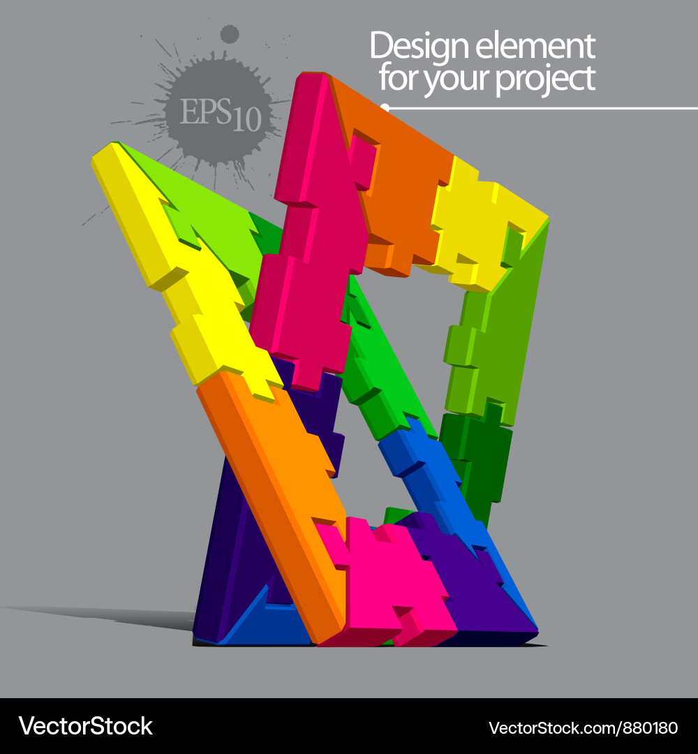 Geometric Puzzle Element vector image