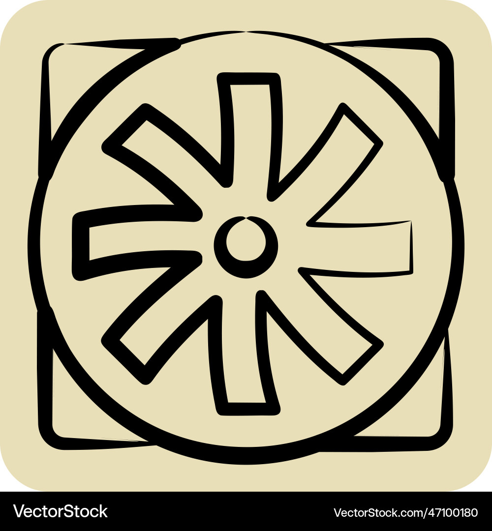 Icon fan suitable for computer components symbol Vector Image
