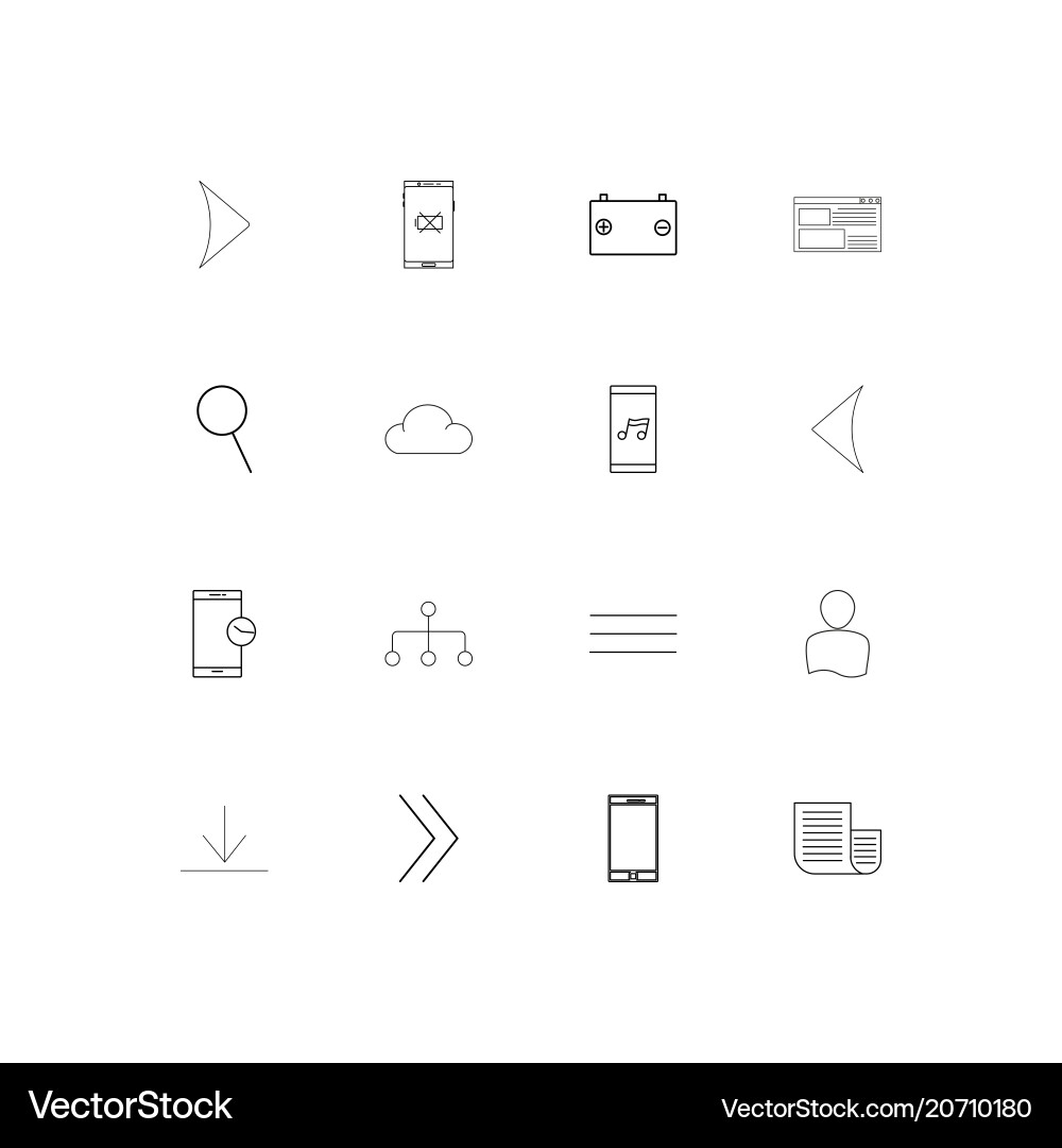 Internet of things simple linear icons set vector image