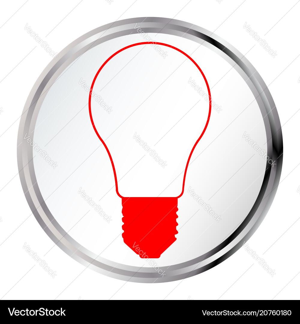 Light bulb button vector image