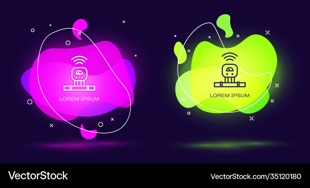 Line smart sensor system icon isolated on black Line smart sensor system icon isolated on black vector image