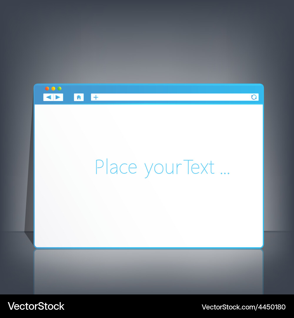 Opened browser window template on dark background vector image