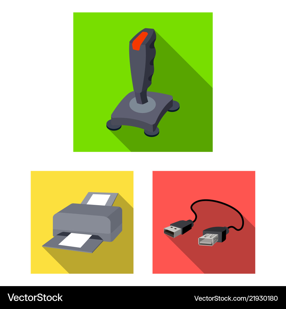 Personal computer flat icons in set collection vector image