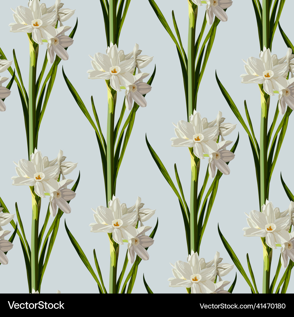 Retro flower seamless pattern - daffodils Retro flower seamless pattern - daffodils vector image