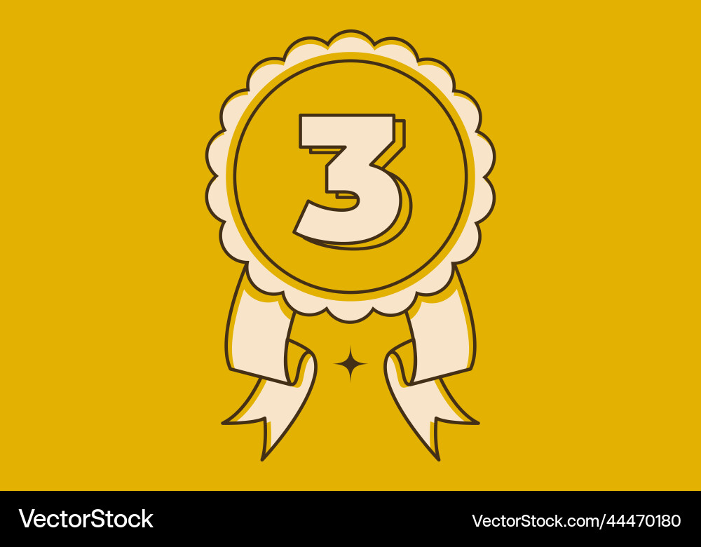 Retro frame with number three Retro frame with number three vector image
