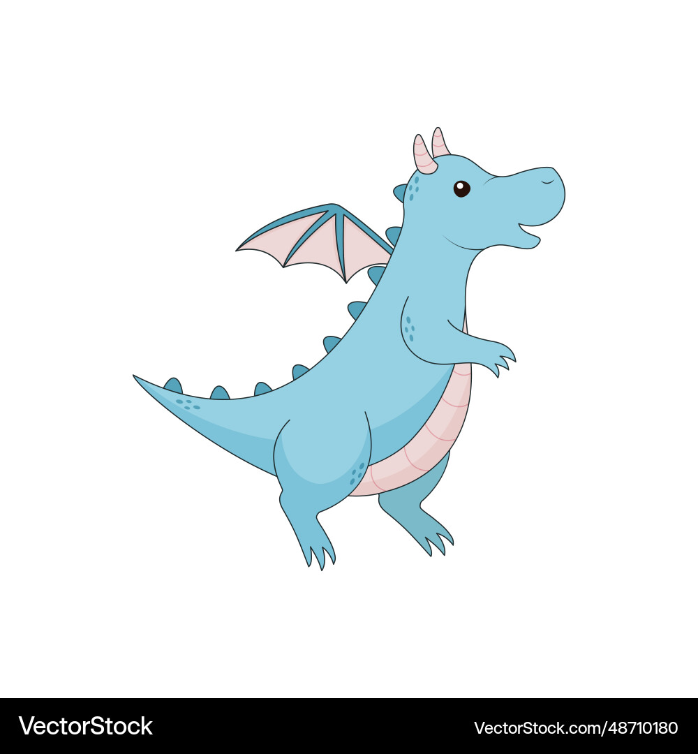 Süße blaue Cartoon Drachen Süße blaue Cartoon Drachen vektorbild
