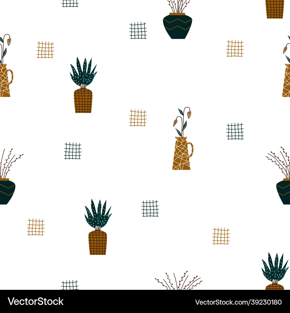 Seamless pattern in scandinavian flat style Seamless pattern in scandinavian flat style vector image