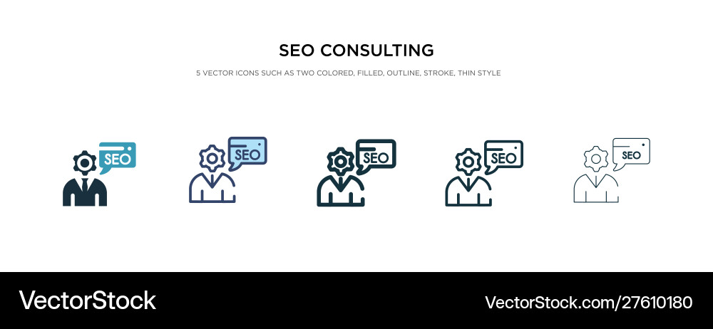 Seo consulting icon in different style two Seo consulting icon in different style two vector image