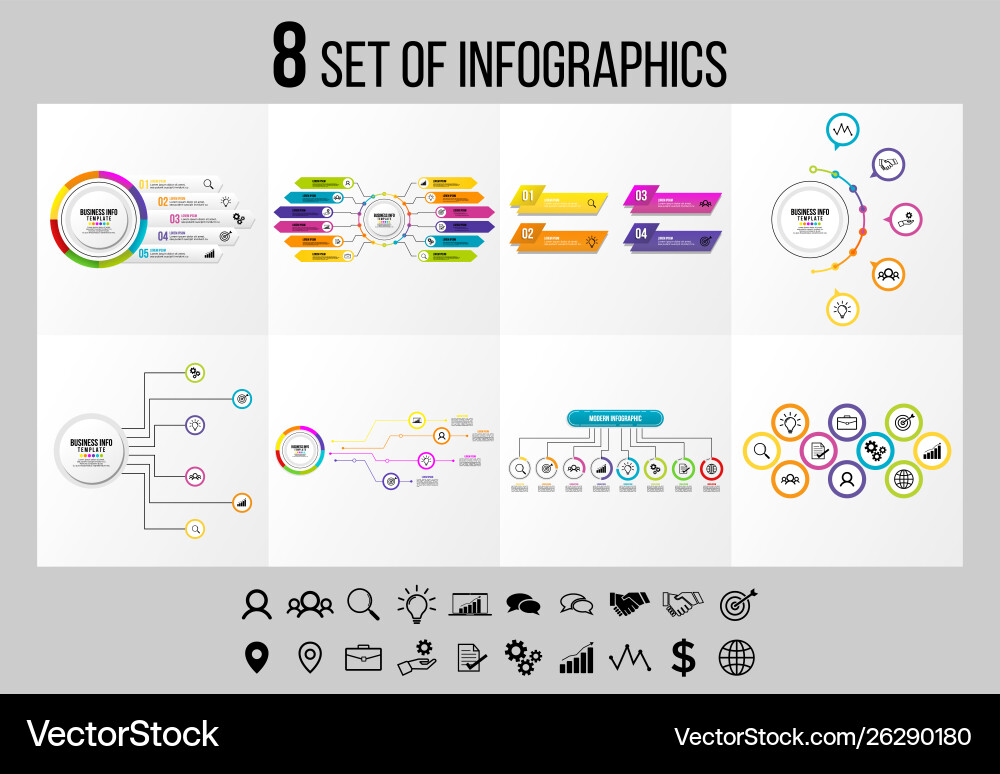 Set of infographics elements design template Set of infographics elements design template vector image
