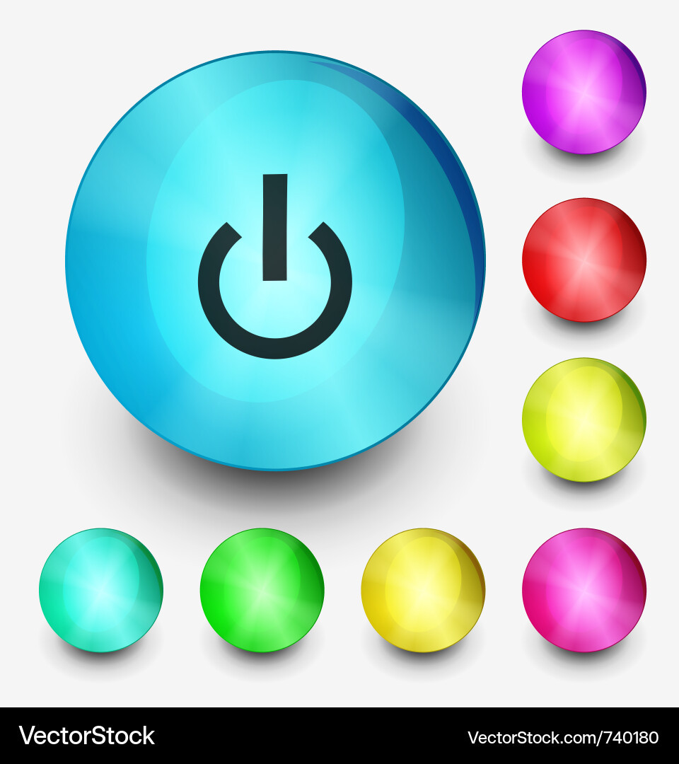 Set of power buttons Vector Image