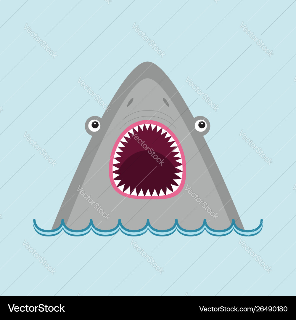 Shark head face with big open mouth and sharp Shark head face with big open mouth and sharp vector image