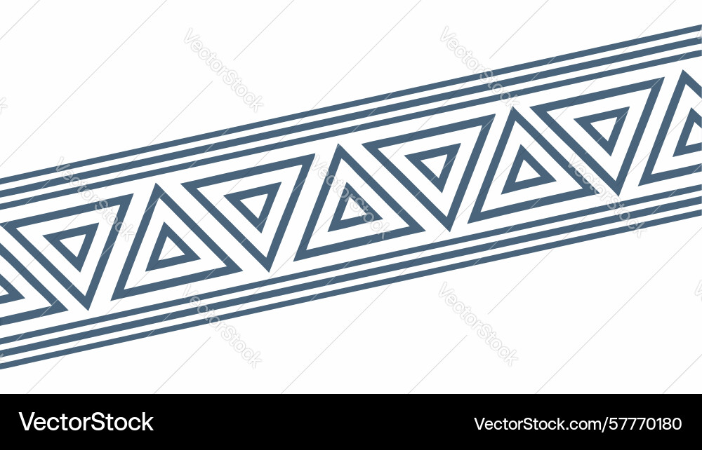 Simple geometric triangle pattern border design vector image