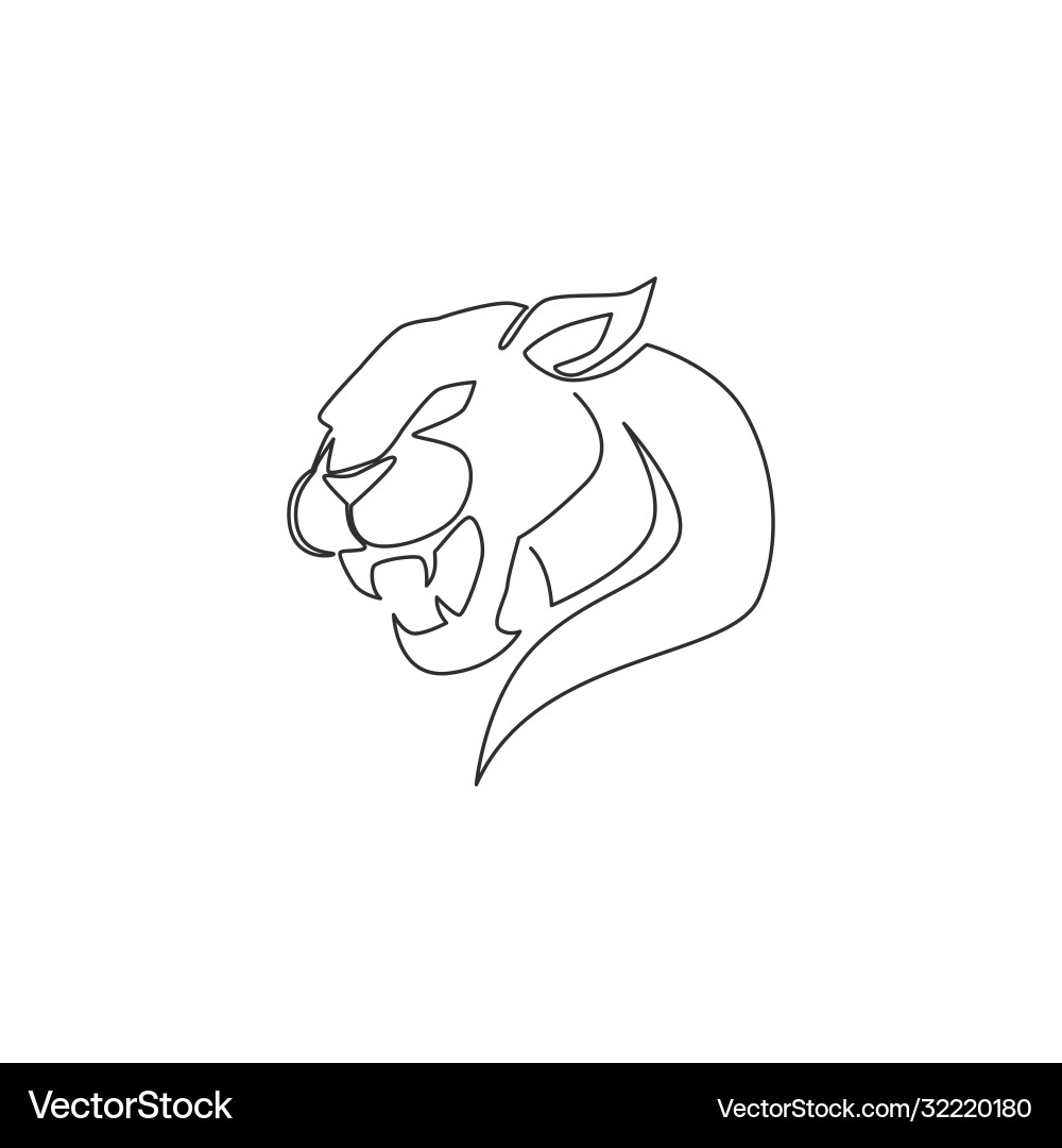 Single continuous line drawing elegant leopard Single continuous line drawing elegant leopard vector image