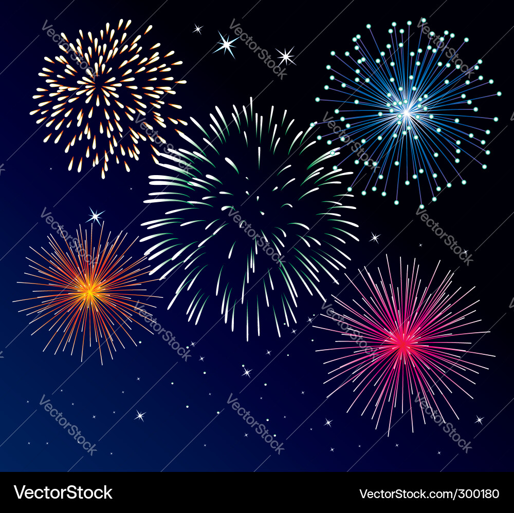 Spectacular Fireworks Display Vector Image