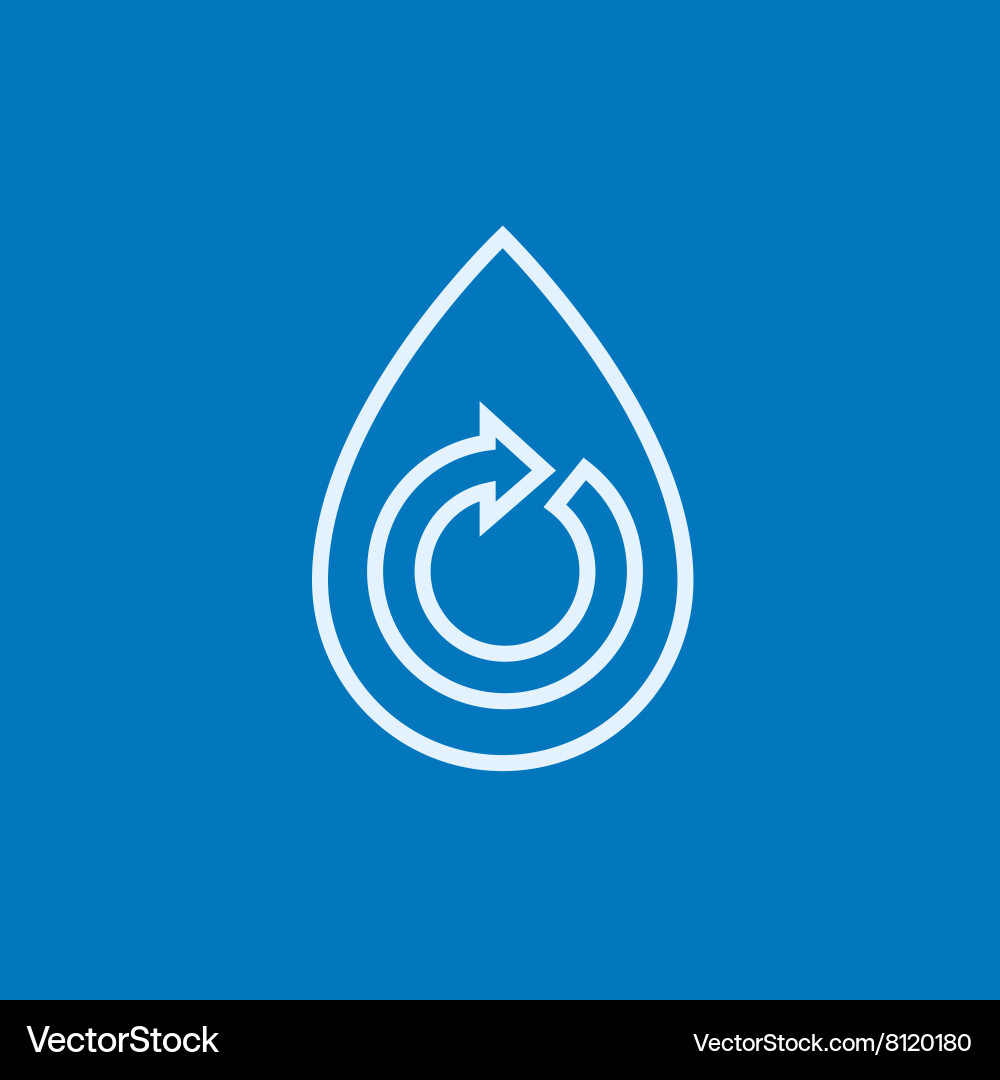 Water drop with circular arrow line icon Vector Image