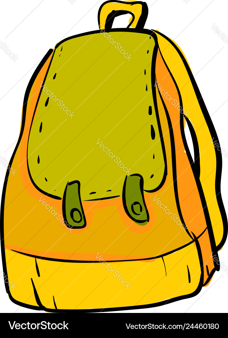 Yellow school backpack on white background Vector Image