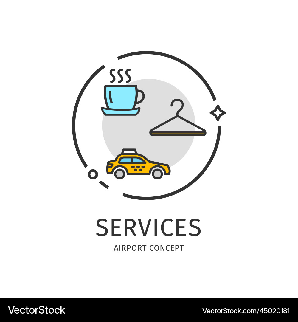 Airport thin line icon concept Airport thin line icon concept vector image