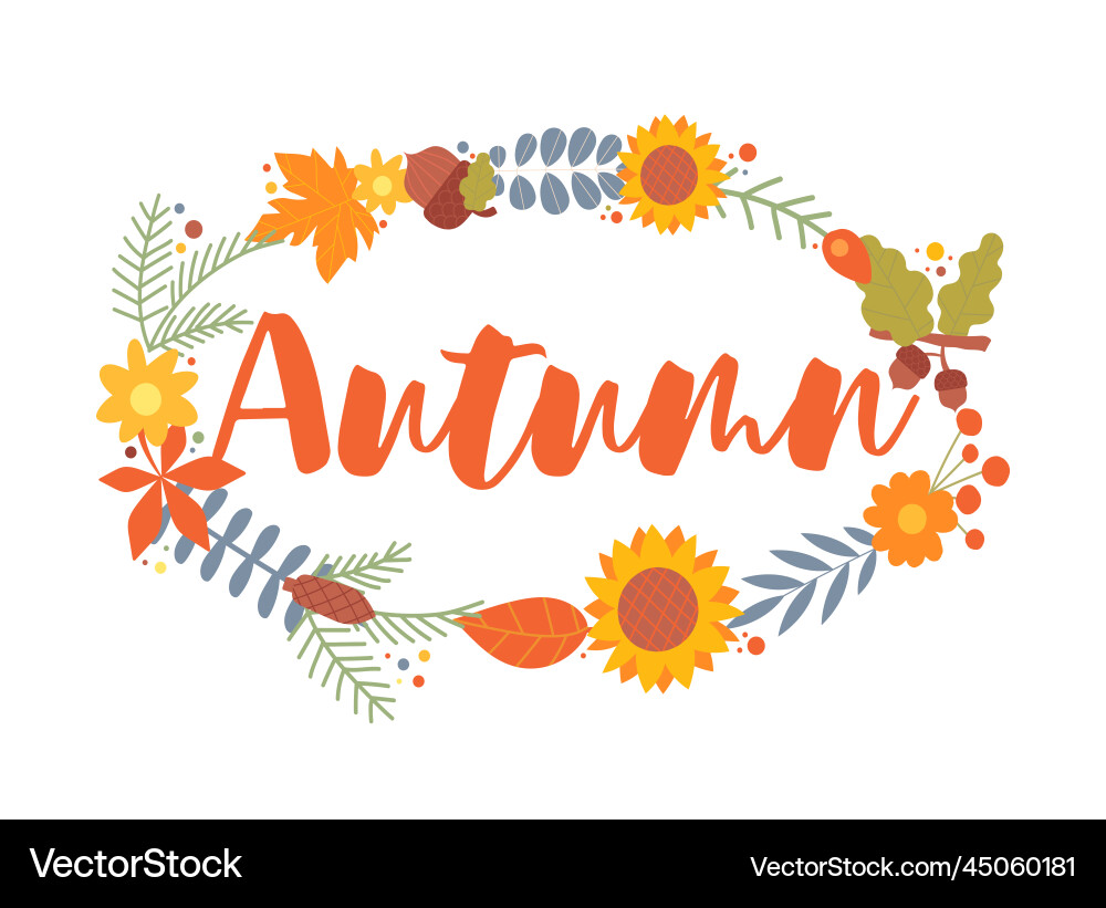 Autumn Leaf Poster Concept Vector Image