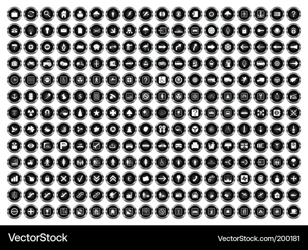 Button Icon Collection Vector Image
