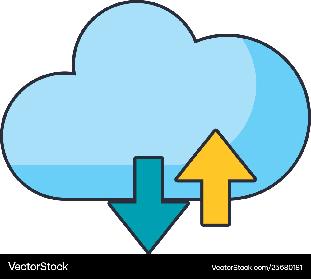 Cloud computing upload and download symbol Vector Image