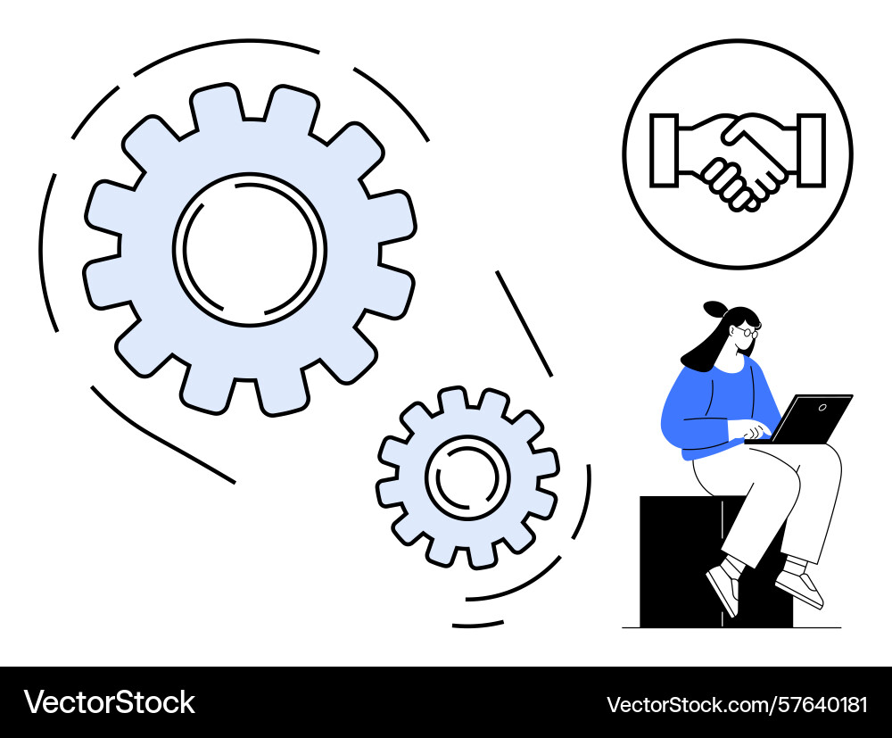 Collaboration and workflow optimization concept Vector Image