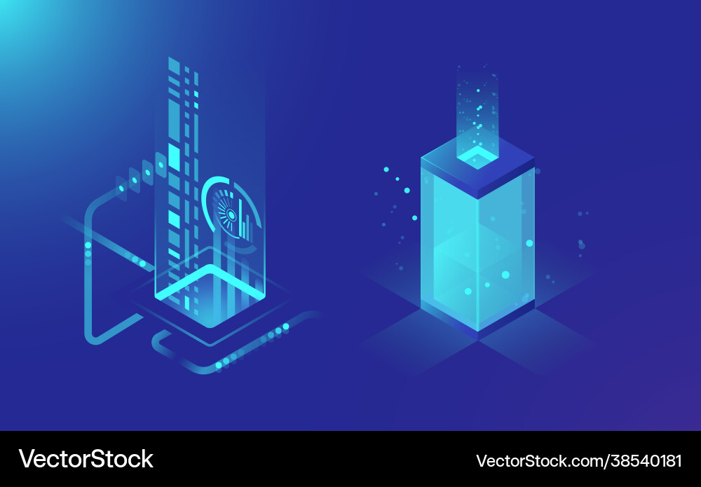 Data storage and processing abstract technology Vector Image
