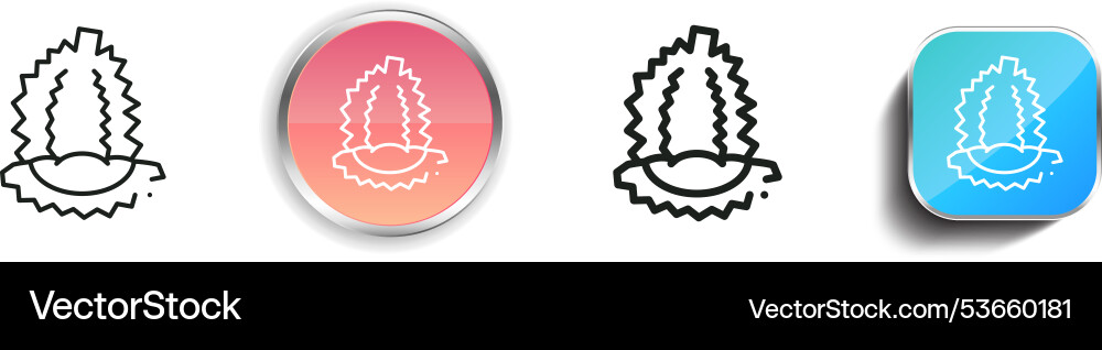Durian icon thin linear regular and button style Vector Image