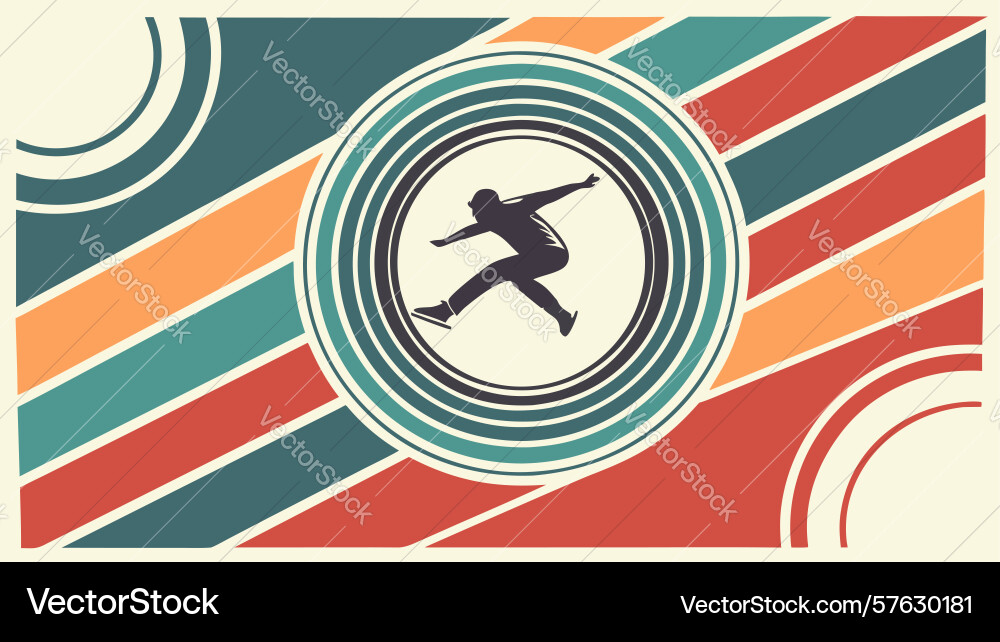 Dynamic dancer on striped background movement vector image