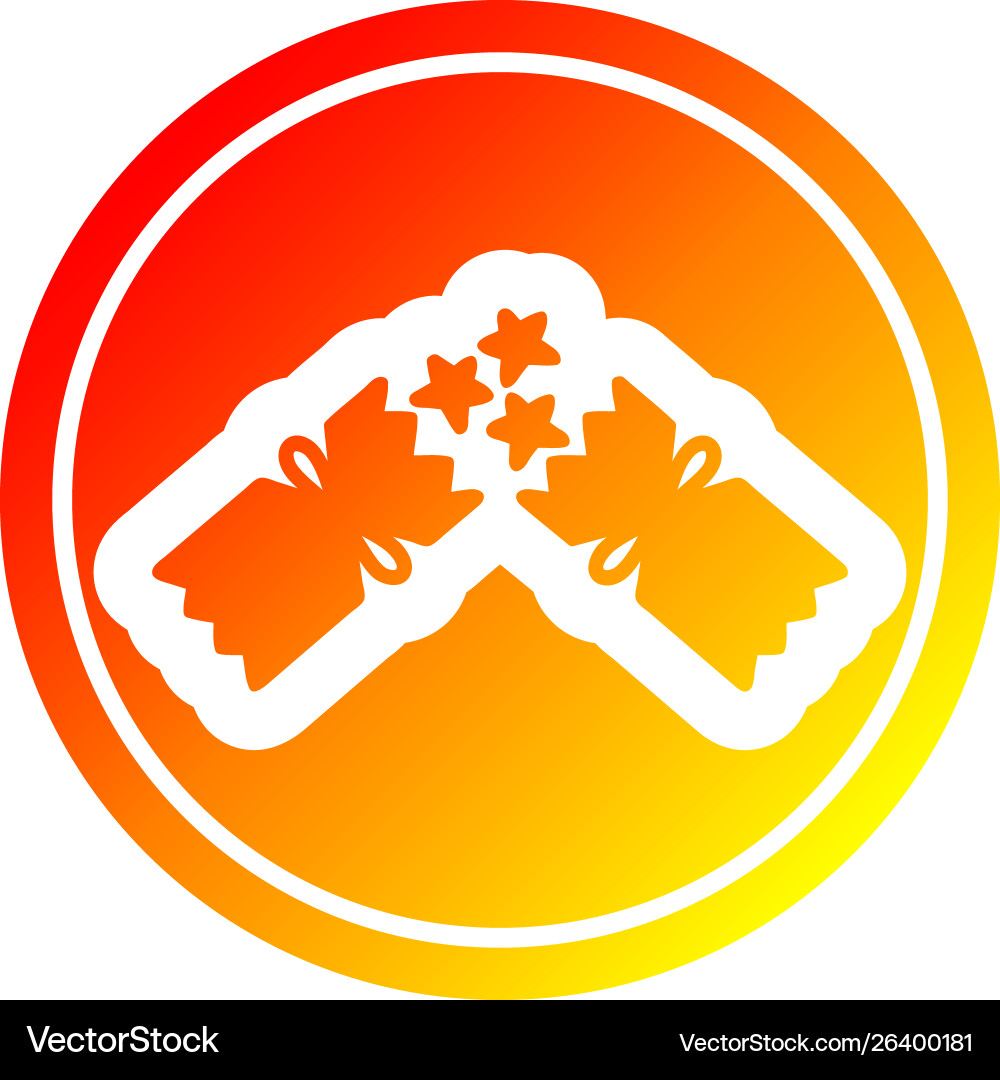 Exploding christmas cracker in hot gradient Vector Image
