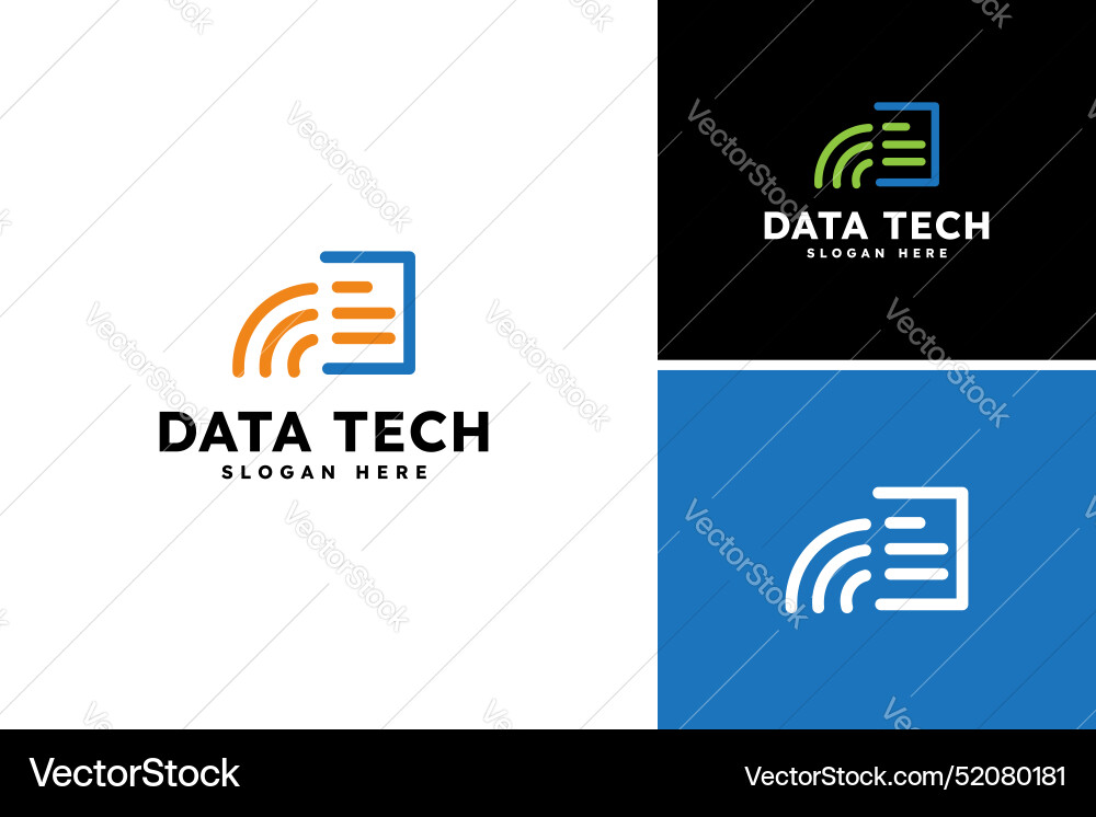 Fast document data tech logo business design Fast document data tech logo business design Vector Image