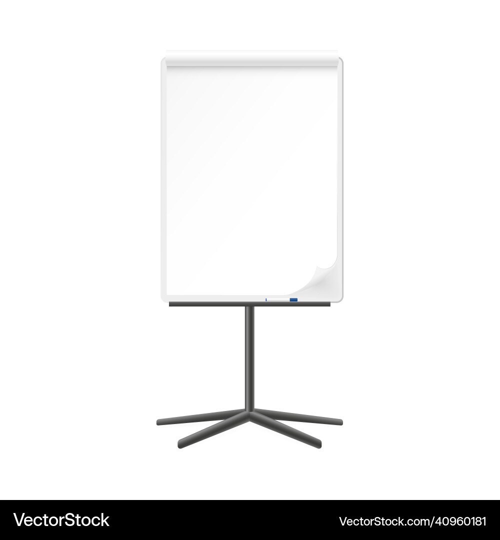 Flip chart front view template or mockup realistic Flip chart front view template or mockup realistic Vector Image