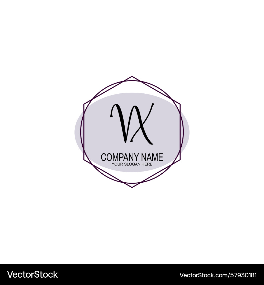 Handwriting logo concepts with initial vx Vector Image