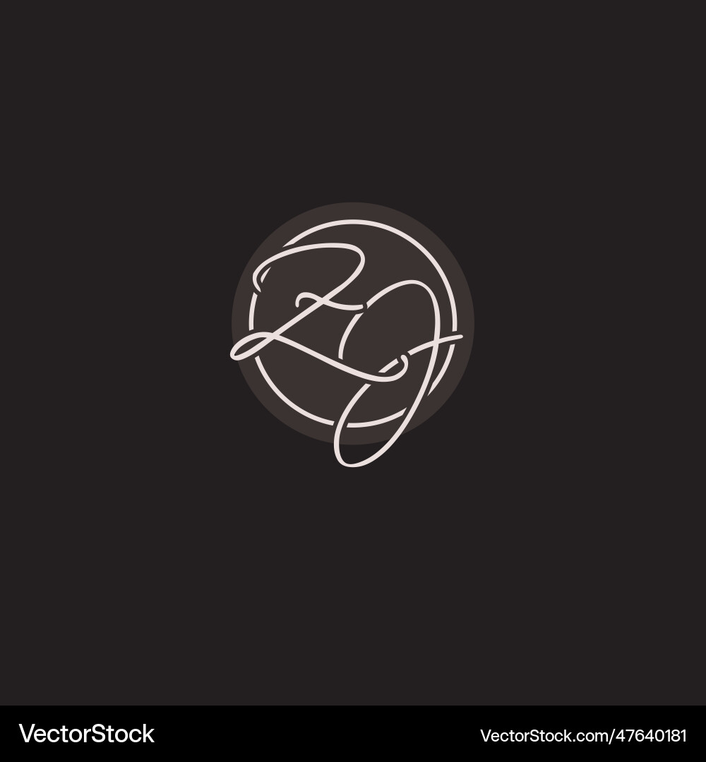 Initials zj logo monogram with simple circle line Vector Image