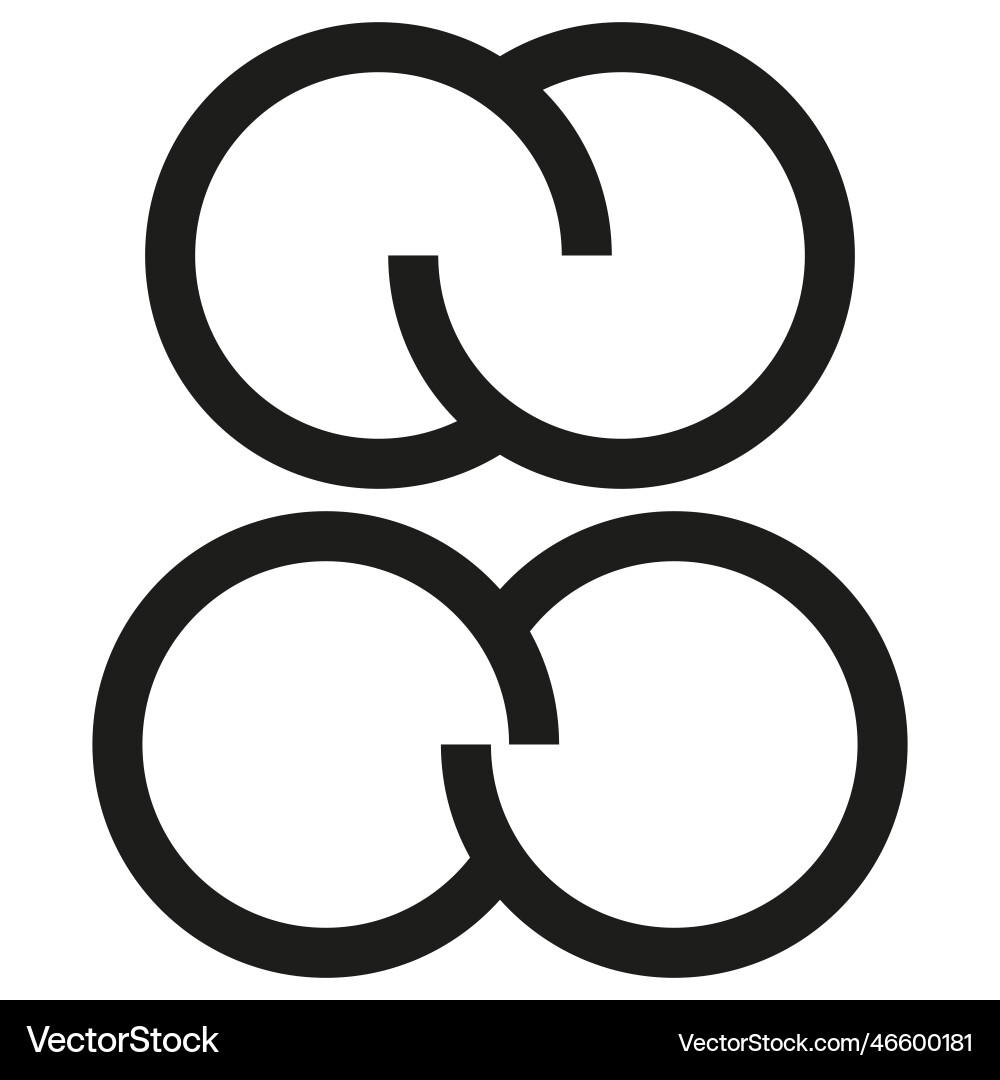 Interlace interconnected intersecting circles Interlace interconnected intersecting circles vector image