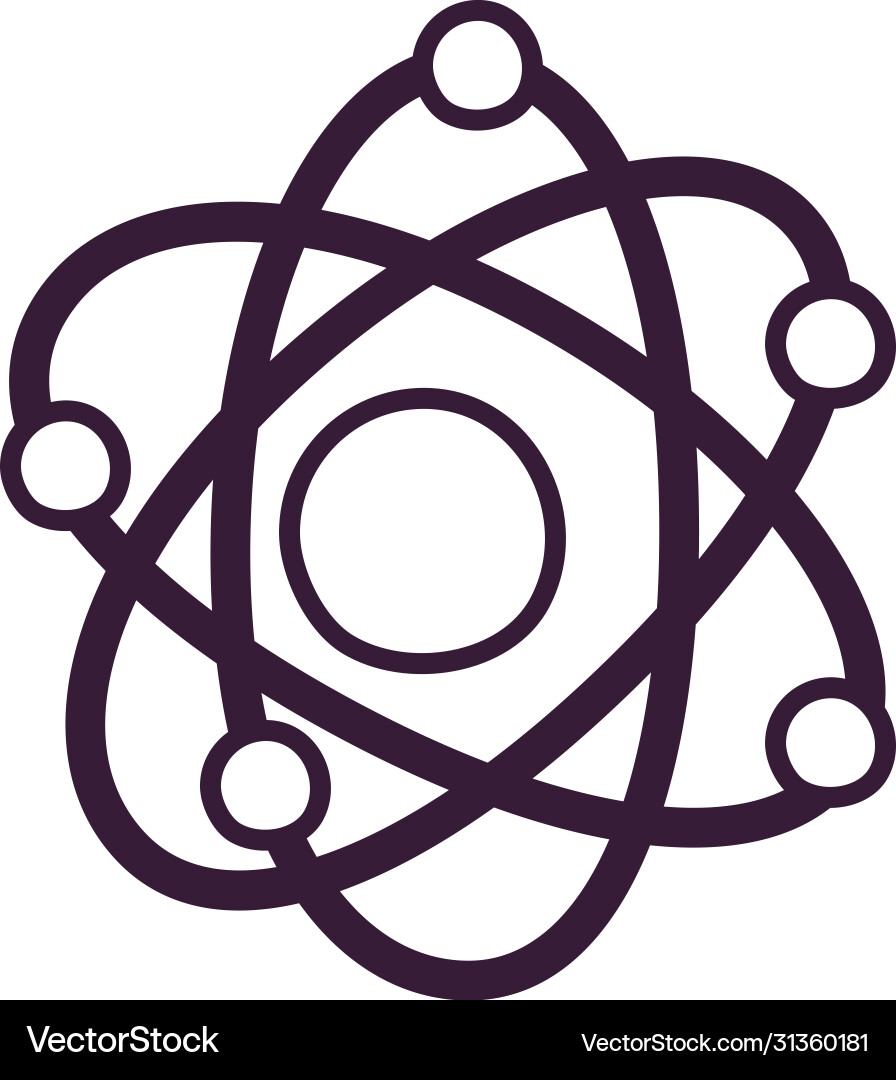 Isolated atom line style icon design vector image