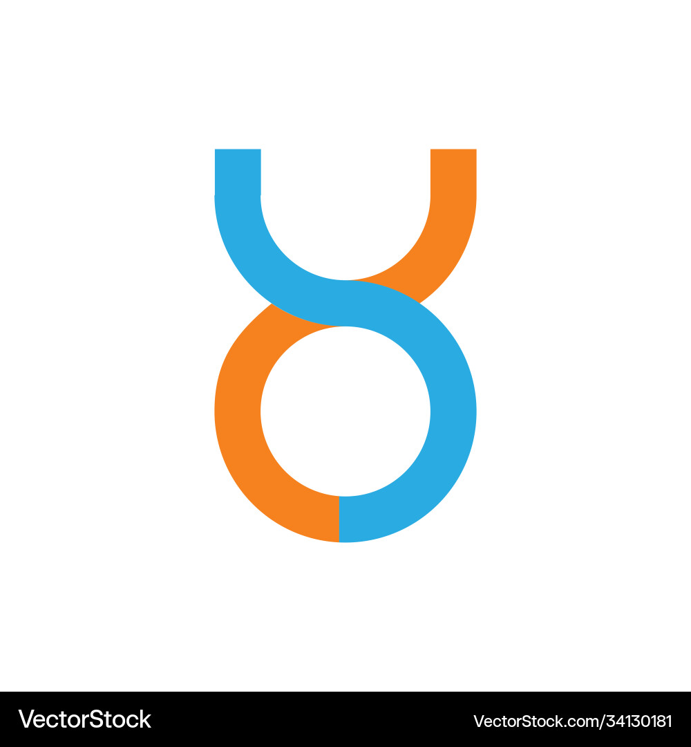 Linked loop letter yo simple logo Linked loop letter yo simple logo Vector Image