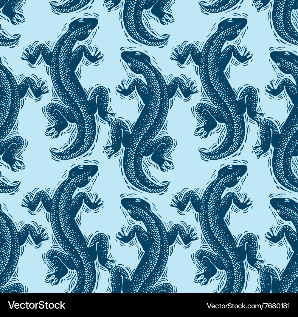 Lizards wrapping paper seamless pattern Vector Image