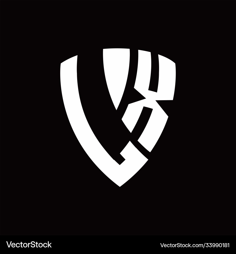 Lx logo monogram with shield elements shape Vector Image