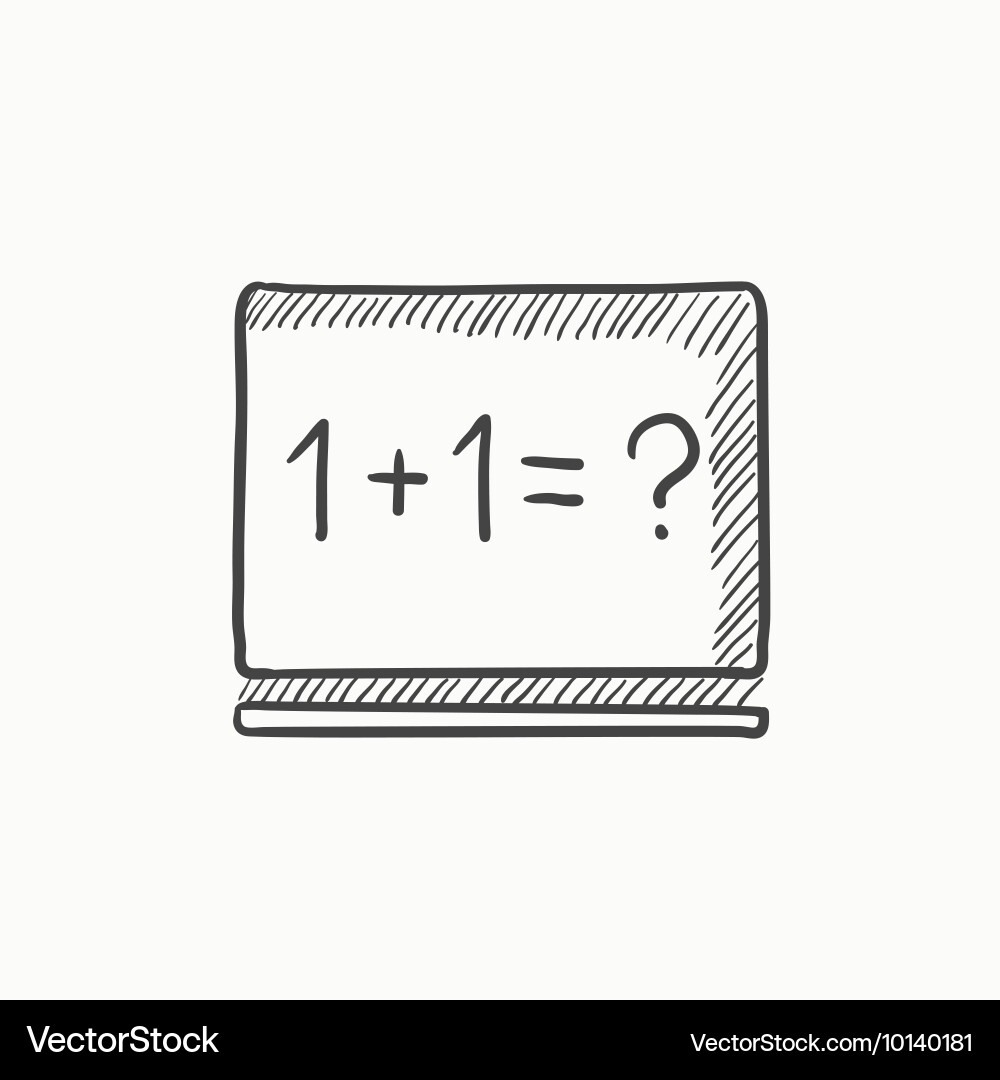 Maths example written on blackboard sketch icon vector image