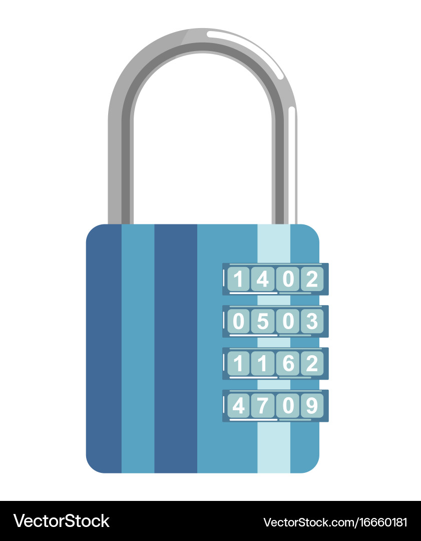 Metallic Lock with Numeric Code vector image