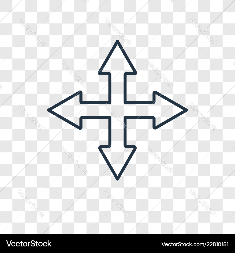 Move concept linear icon isolated on transparent vector image