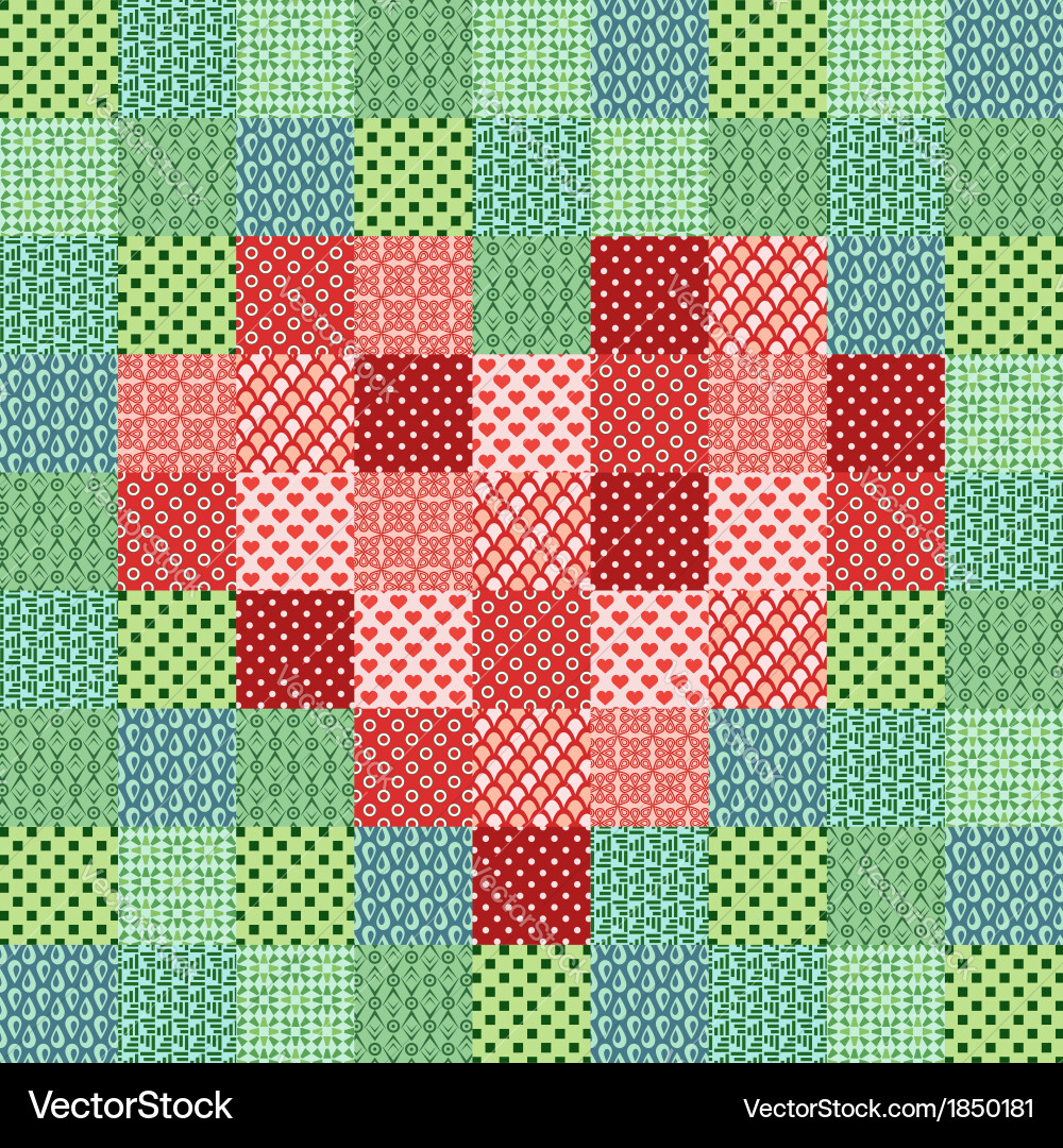 Patchwork mosaic with heart Vector Image