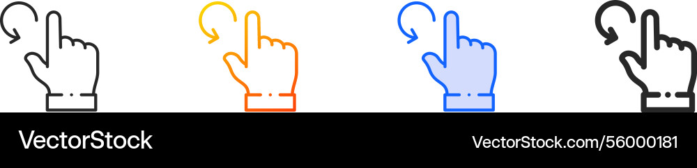 Rotate iconthin linear gradient blue stroke Rotate iconthin linear gradient blue stroke vector image