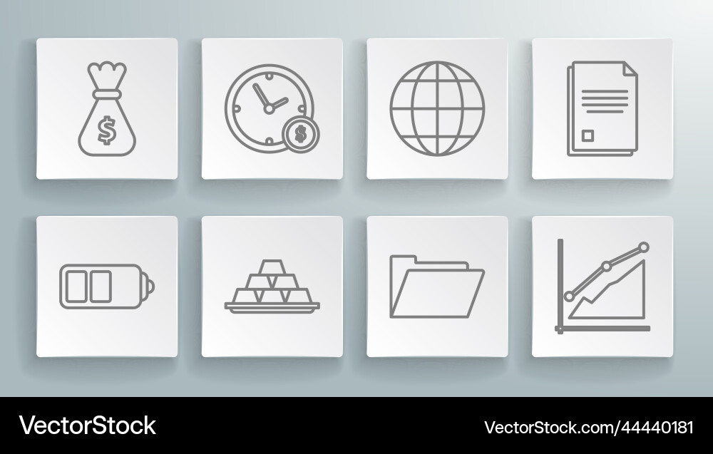 Set line battery charge level indicator time Set line battery charge level indicator time Vector Image