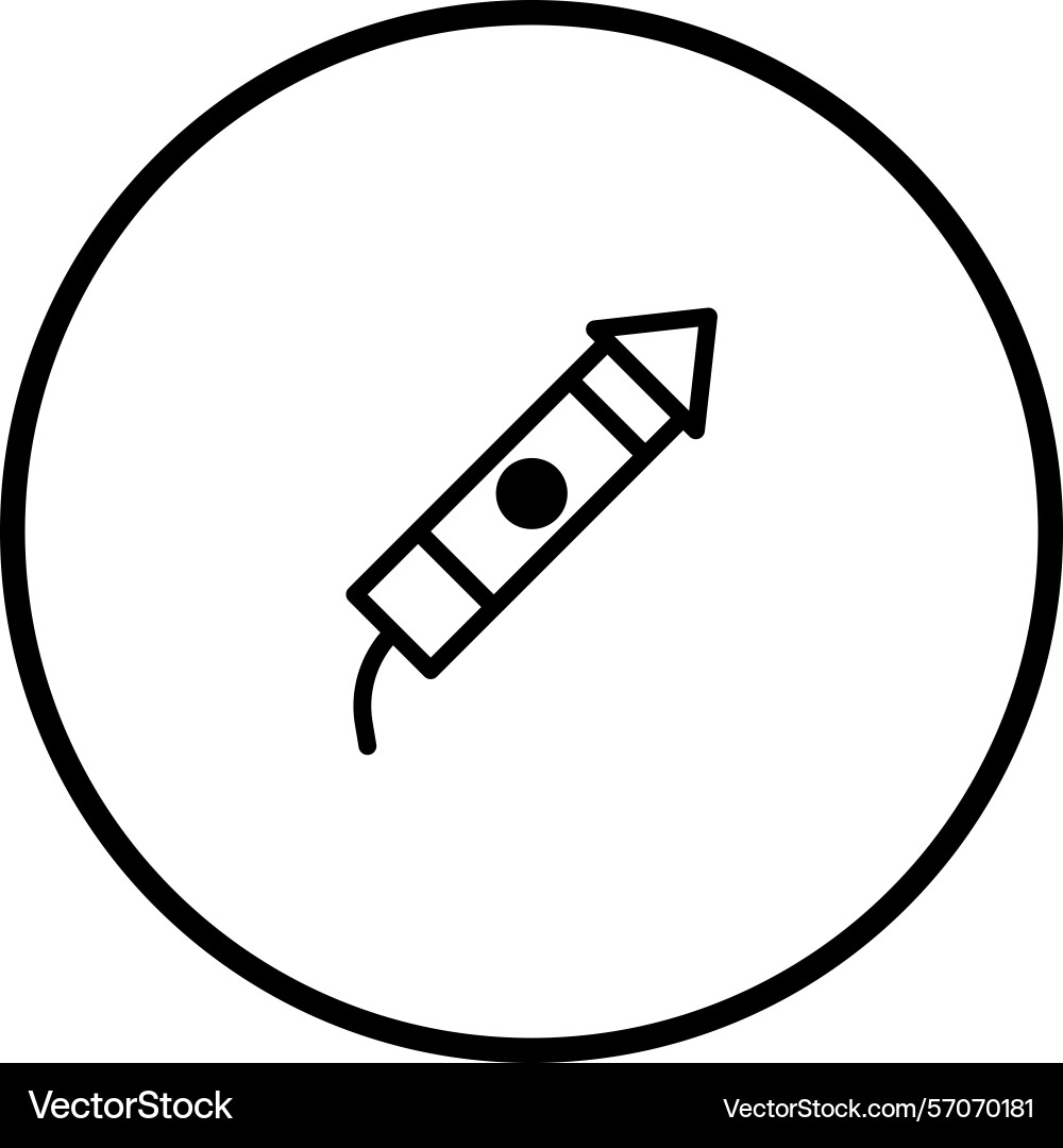 Simple minimalist icon of a firecracker or rocket Simple minimalist icon of a firecracker or rocket Vector Image