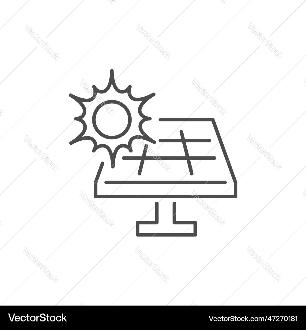 Solar panel related linear icon Royalty Free Vector Image