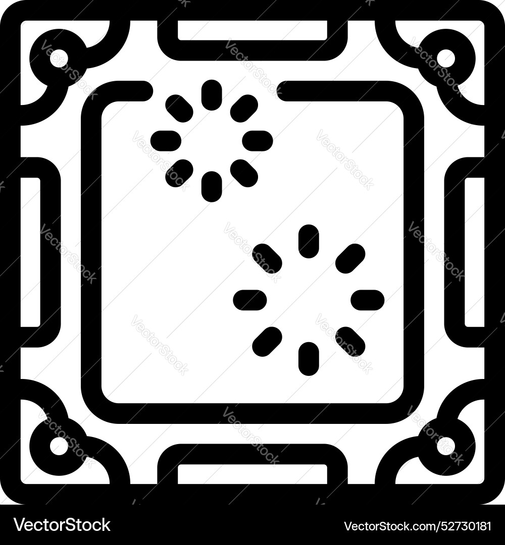 Square cpu chip is processing data with loading Square cpu chip is processing data with loading vector image