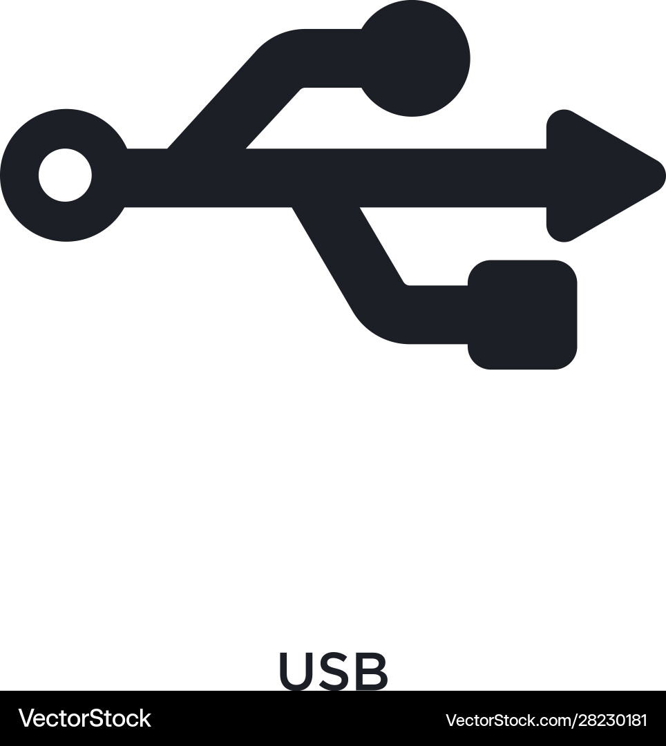 Usb isolated icon simple element from electrian Usb isolated icon simple element from electrian vector image