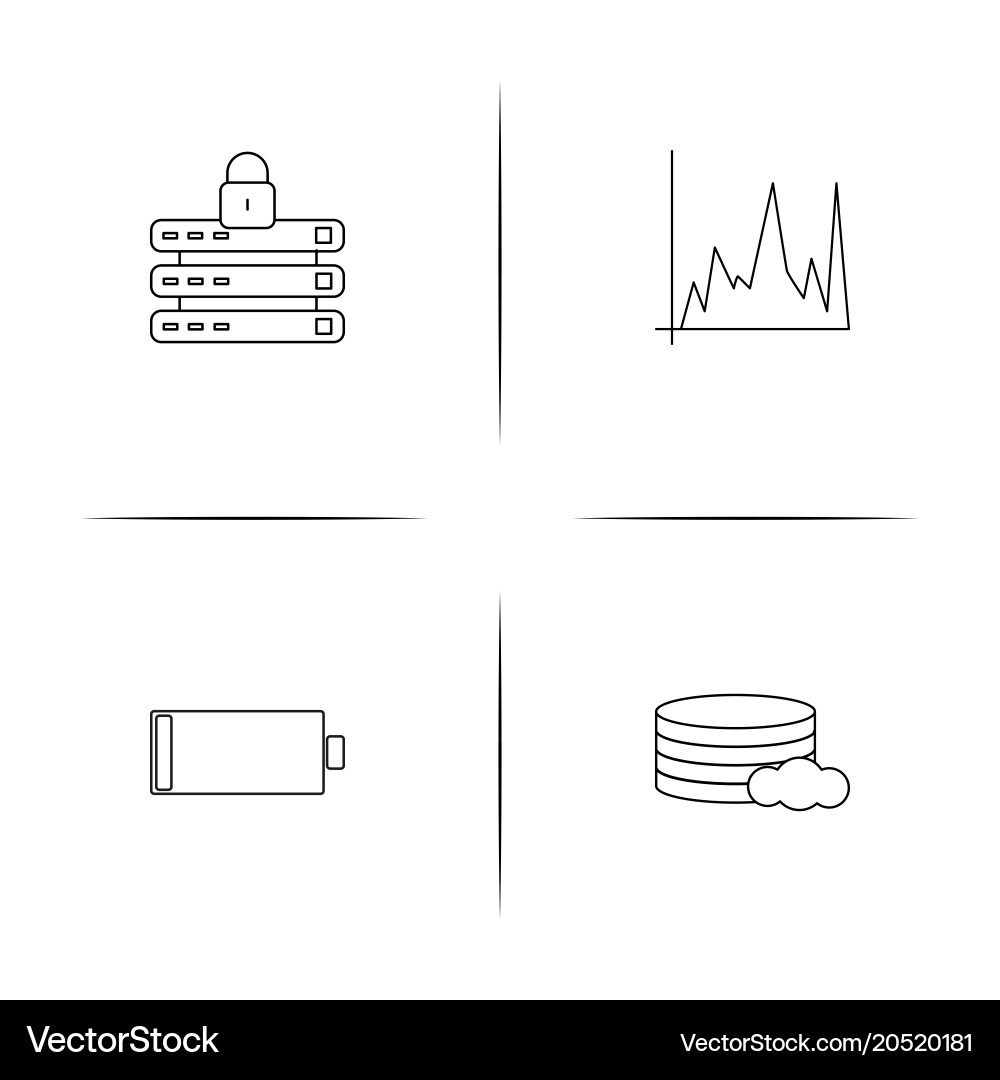 Web applications simple linear icons set outlined Vector Image