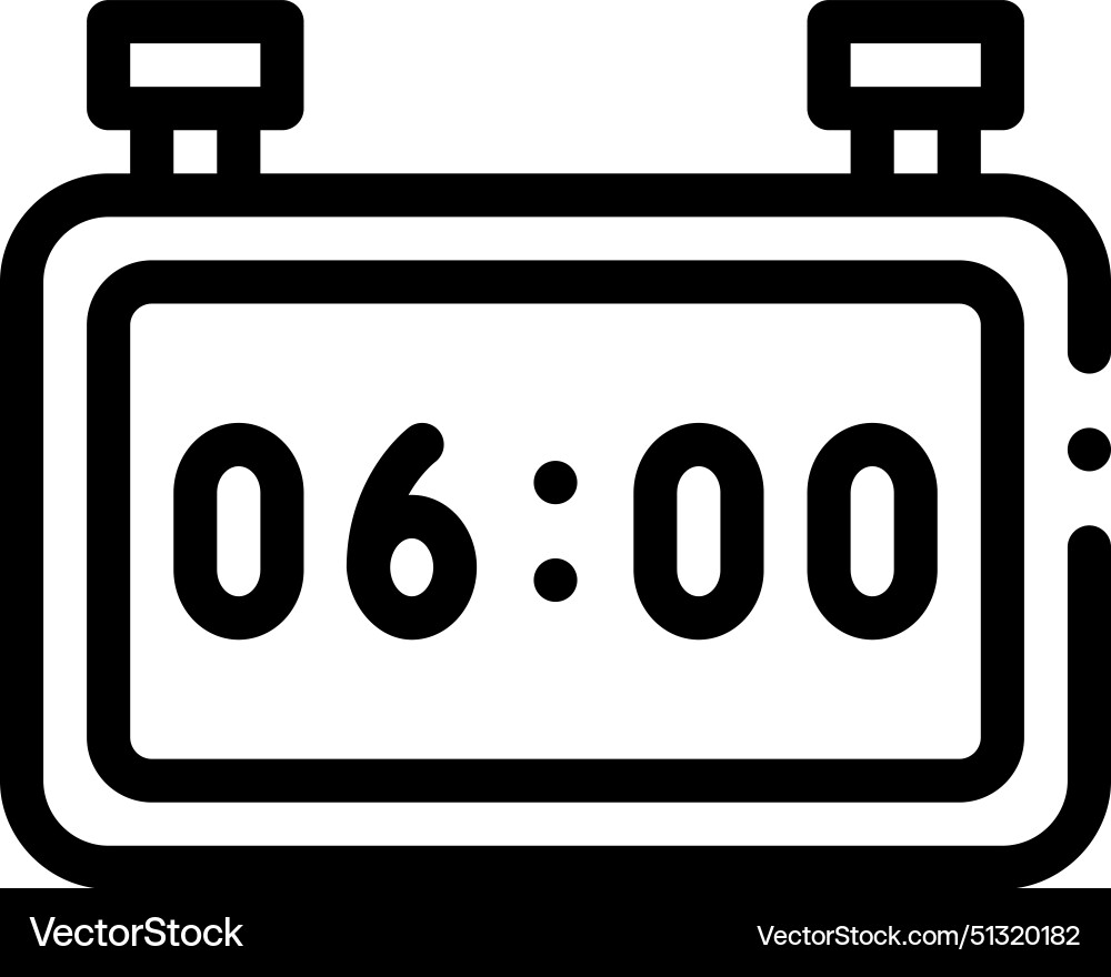Alarm clock icon thin linear style design Alarm clock icon thin linear style design vector image
